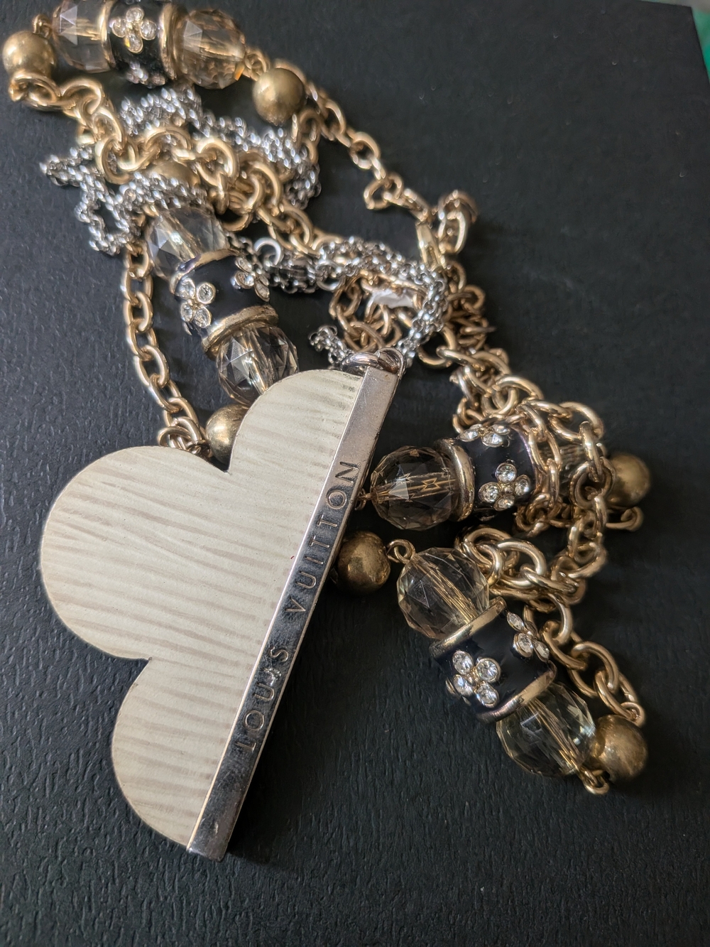 Boutique Layered Set: Louis Vuitton Epi Flower Pendant & Banana Republic Long